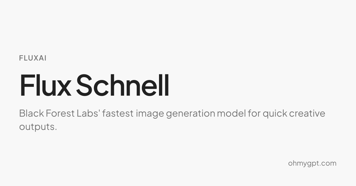 Flux Schnell - FluxAI AI Model