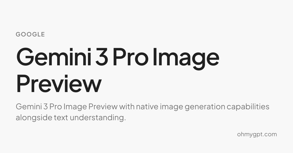 Gemini 3 Pro Image Preview - Google AI Model