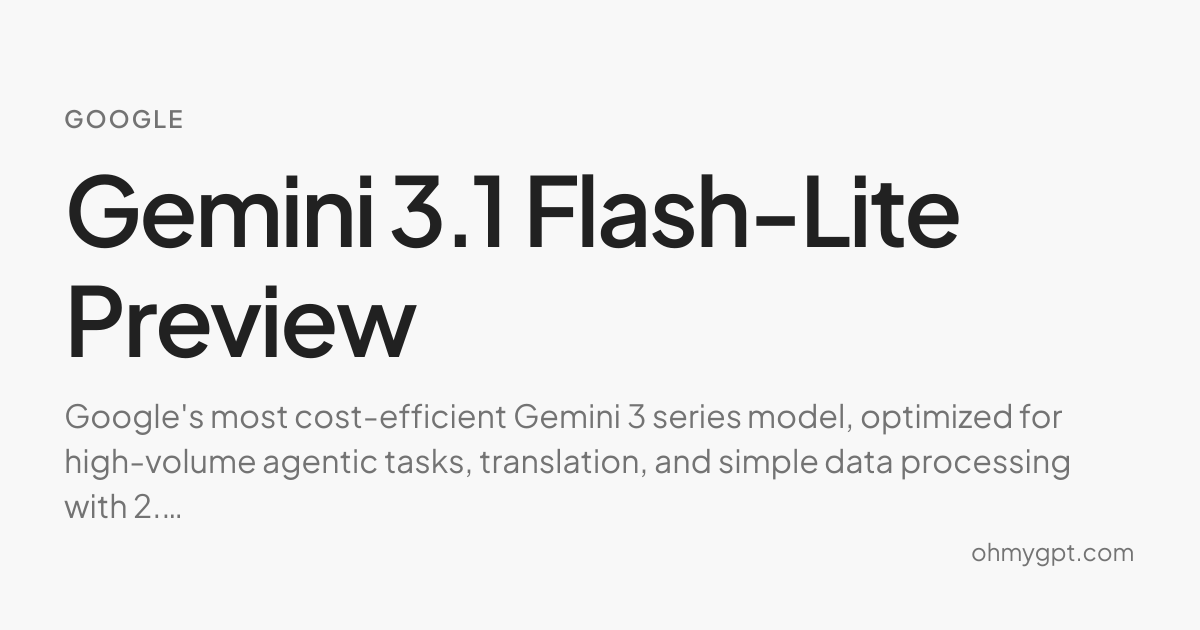 Gemini 3.1 Flash-Lite Preview - Google AI Model