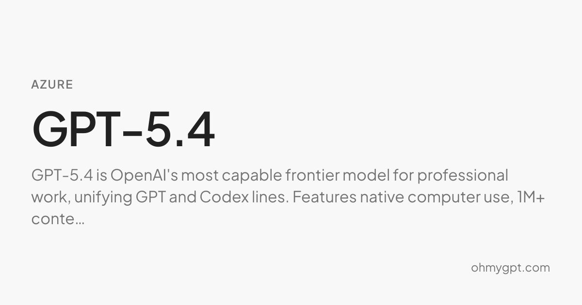 GPT-5.4 - OpenAI AI Model