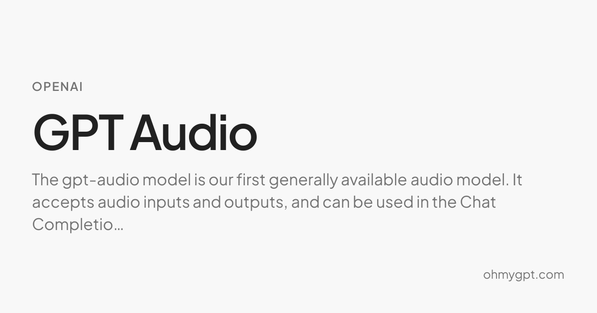 GPT Audio - OpenAI AI Model